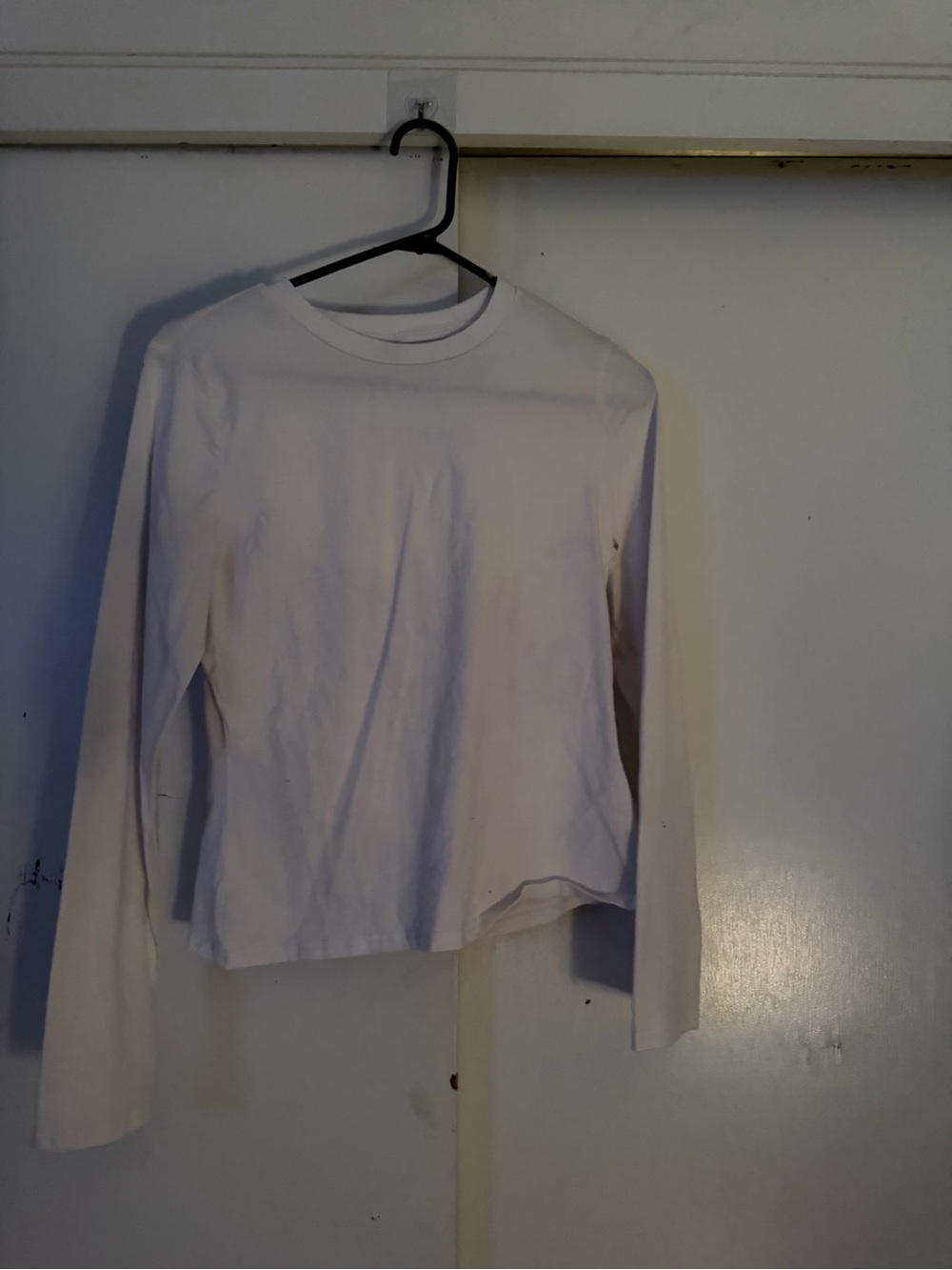 Womens Long Sleeve Crewneck Shirt - White